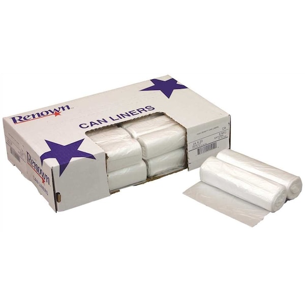 45 Gal. 40 in. x 48 in. 14 mic Natural Can Liner, 250PK